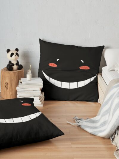 Smile Face Koro Sensei Assassination Classroom , Koro Smiling Face Throw Pillow Official Assassination Classroom Merch