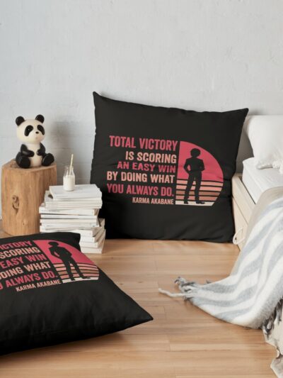 Karma Akabane Quote Throw Pillow Official Assassination Classroom Merch