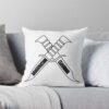 Assassination Classroom Knives: Black Throw Pillow Official Assassination Classroom Merch