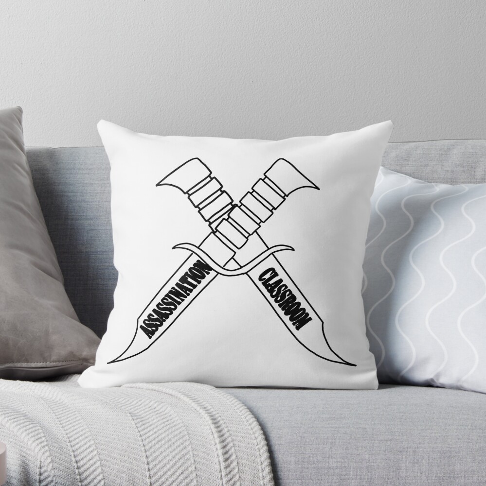 Assassination Classroom Knives Black Throw Pillow - Assassination Classroom Store